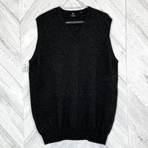 Men's V-Neck Sweater - Charcoal Gray - Picture 2 of 6